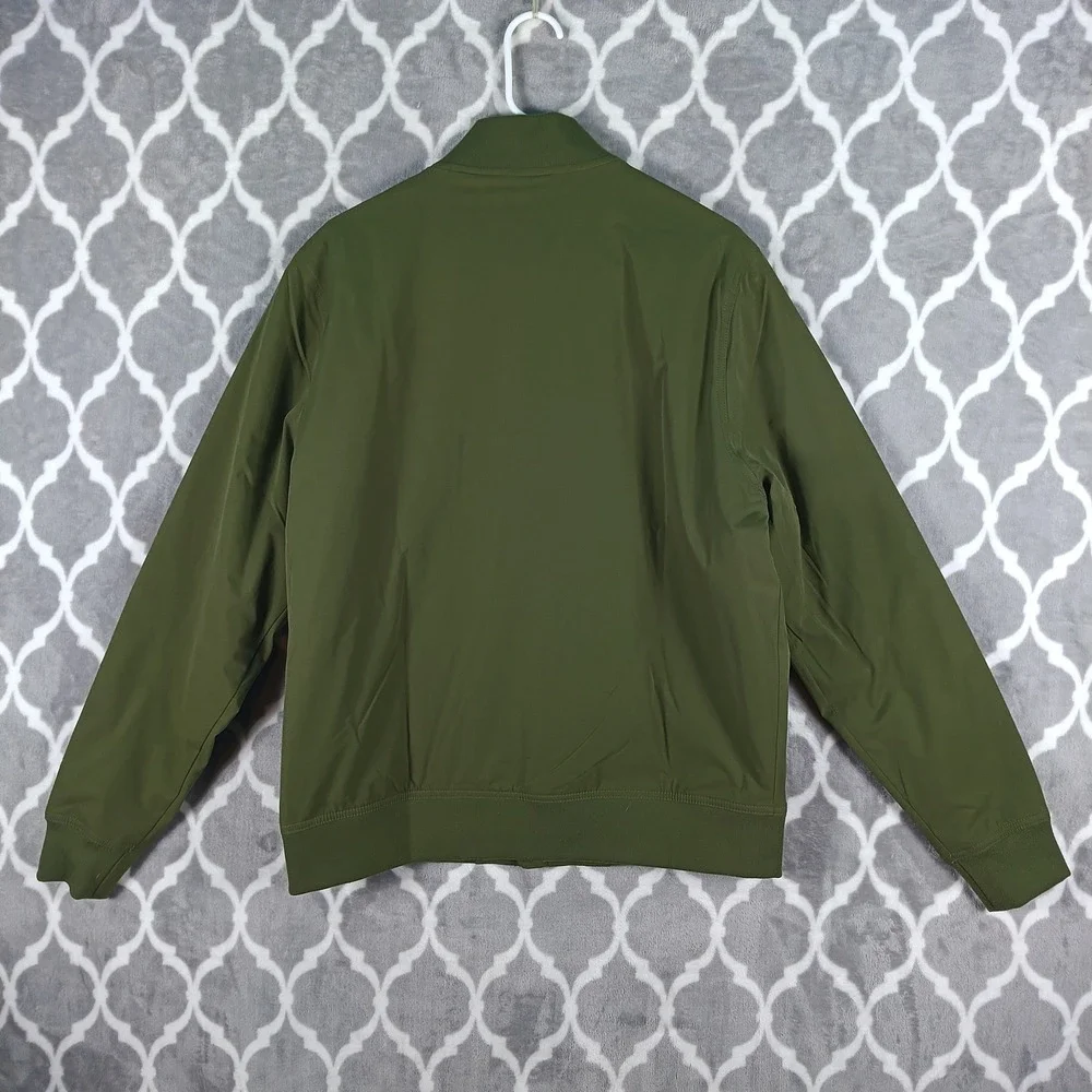 Banana Republic Bomber Jacket Men Medium Olive Green Lightweight Full Zip